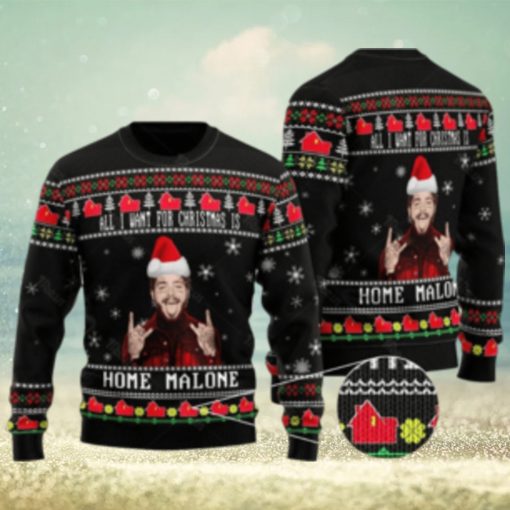 Post Malone Home Malone Ugly Christmas Sweater All Over Print Sweater Music Gift