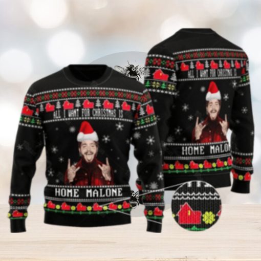 Post Malone Home Malone Ugly Christmas Sweater All Over Print Sweater Music Gift