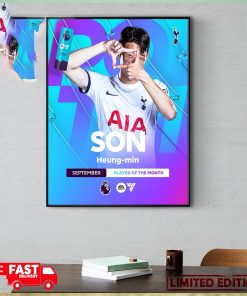 Premier League Son Heung min Player Of The Month September EA Sports FC Home Decor Poster Canvas