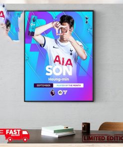 Premier League Son Heung min Player Of The Month September EA Sports FC Home Decor Poster Canvas