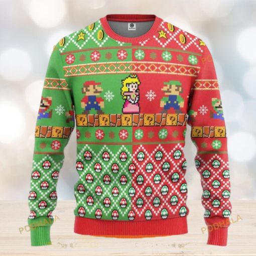 Princess Peach Ugly Xmas Sweater, Cute Ugly Christmas Sweater for Gamers