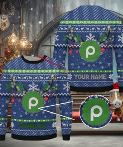 Publix Ugly Christmas Sweater, Xmas Gift Ideas For Fans Custom Name