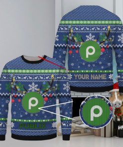 Publix Ugly Christmas Sweater, Xmas Gift Ideas For Fans Custom Name