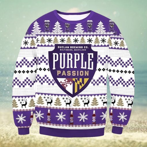 Purple Passion Beer Ugly Christmas Sweater, Gift for Christmas Holiday