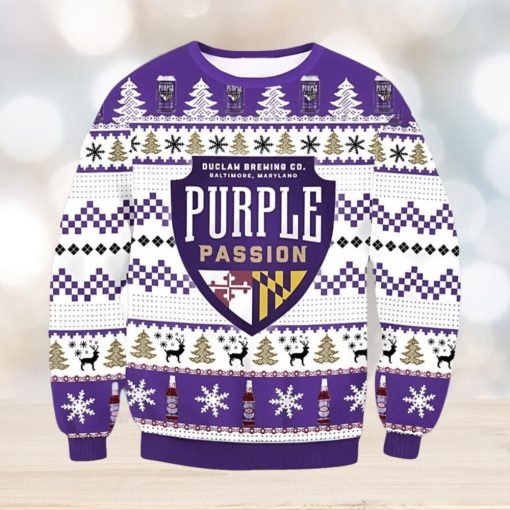 Purple Passion Beer Ugly Christmas Sweater, Gift for Christmas Holiday