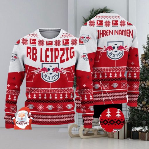 RB Leipzig 3D Ugly Christmas Sweater Christmas Holiday Gift Custom Name For Men And Women