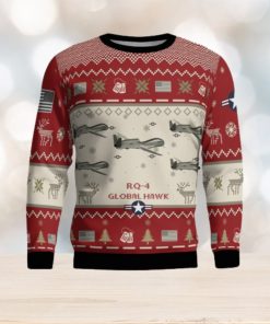 RQ 4 Global Hawk RQ4 Aircraft Ugly Christmas Sweater 2023 Veteran Christmas Gift Red Sweater