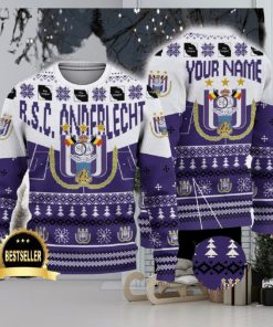 RSC Anderlecht Ugly Christmas Sweater Logo Custom Name Gift Fans