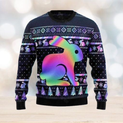 Rabbit Hologram Ugly Christmas Sweater