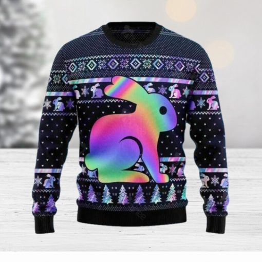 Rabbit Hologram Ugly Christmas Sweater