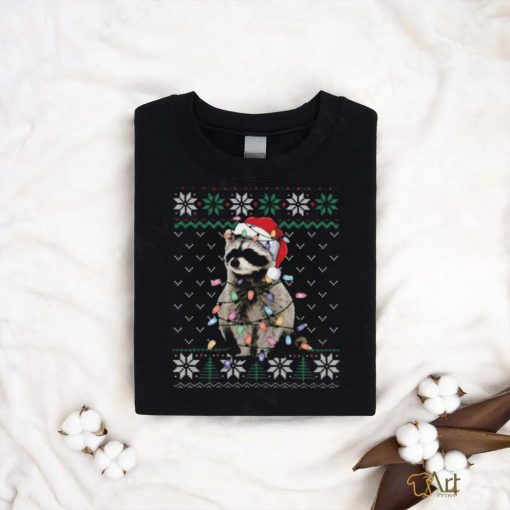 Raccoon Lover Christmas Lights T Shirt