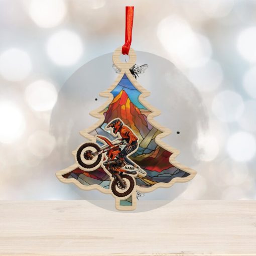 Racing Dirt Bike Color Personalized Suncatcher Ornament