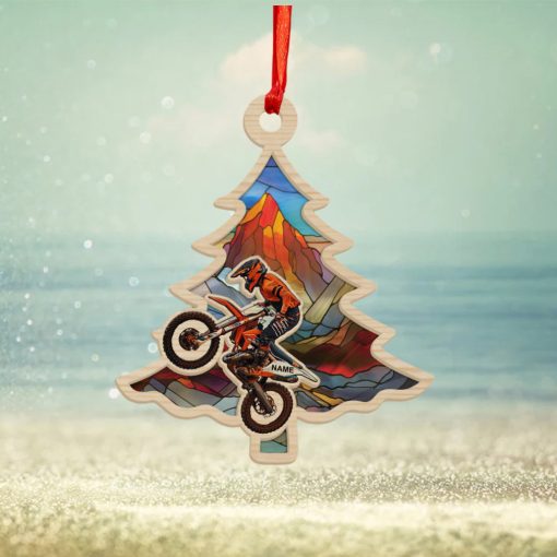 Racing Dirt Bike Color Personalized Suncatcher Ornament