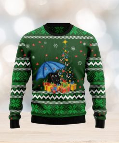 Rain With Love Black Cat Christmas Ugly Christmas Sweater