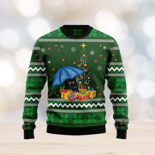 Rain With Love Black Cat Christmas Ugly Christmas Sweater