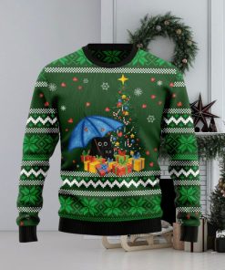 Rain With Love Black Cat Christmas Ugly Christmas Sweater