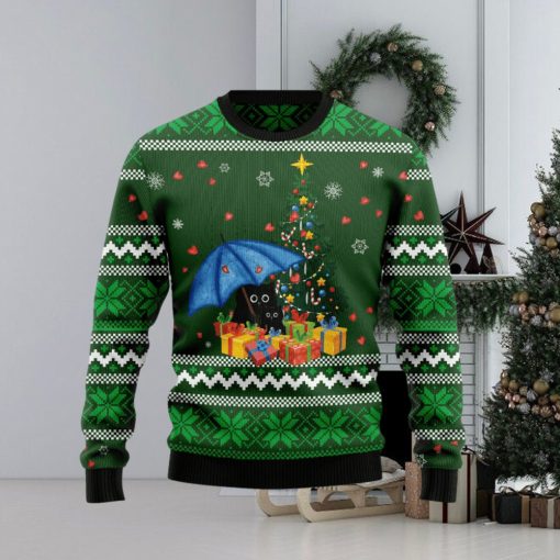 Rain With Love Black Cat Christmas Ugly Christmas Sweater