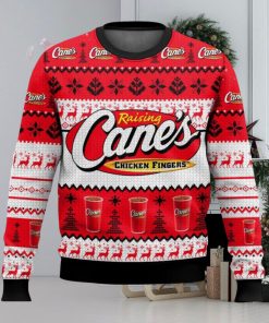 Raising Cane’s All Over Printed Ugly Christmas Sweater Trending Christmas Gift Ideas