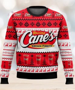 Raising Cane’s All Over Printed Ugly Christmas Sweater Trending Christmas Gift Ideas