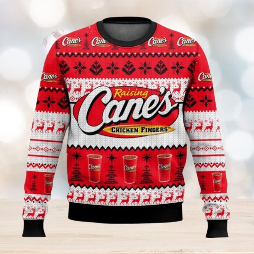 Raising Cane’s All Over Printed Ugly Christmas Sweater Trending Christmas Gift Ideas