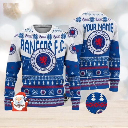 Rangers F.C. 3D Ugly Christmas Sweater Christmas Holiday Gift Custom Name For Men And Women