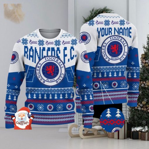 Rangers F.C. 3D Ugly Christmas Sweater Christmas Holiday Gift Custom Name For Men And Women