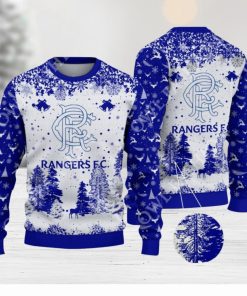 Rangers F.C. SPFL Scottish Snow Fall Pine Ugly sweater