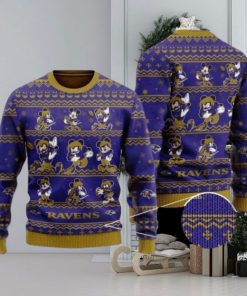 Ravens Mickey Mouse Knitted Ugly Christmas Sweater