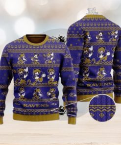 Ravens Mickey Mouse Knitted Ugly Christmas Sweater