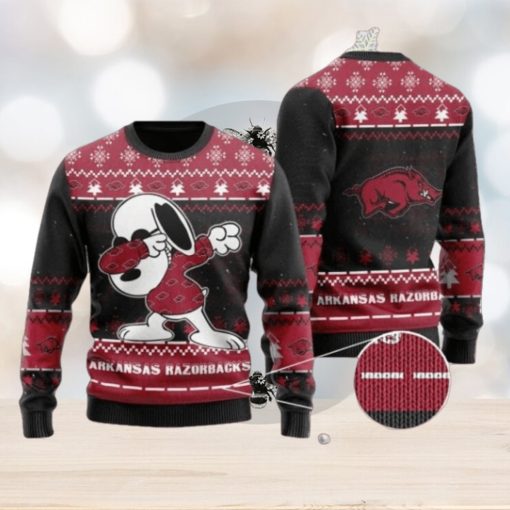 Razorbacks Snoopy Dabbing Knitted Ugly Christmas Sweater