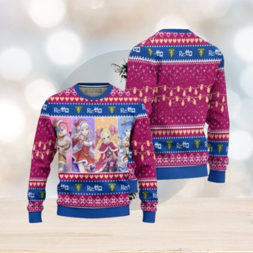 Re Zero Anime Ugly Christmas Sweater Custom Characters Xmas Gift