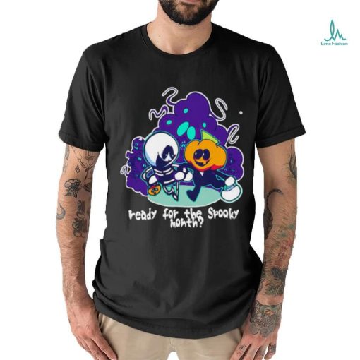 Ready for the spooky month skeleton vs pumpkin man shirt