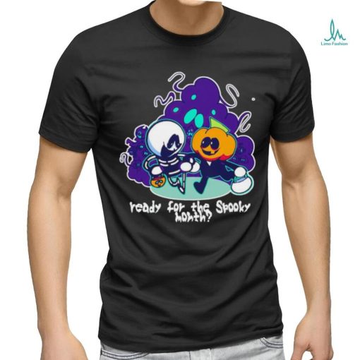 Ready for the spooky month skeleton vs pumpkin man shirt
