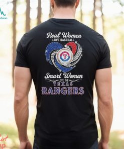 Real Women Love Baseball Smart Women Love Texas Rangers Diamond Heart 2023 Shirt