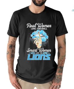 Real Women Love Football Smart Women Love The Detroit Lions Lips Diamonds T shirt