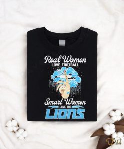 Real Women Love Football Smart Women Love The Detroit Lions Lips Diamonds T shirt