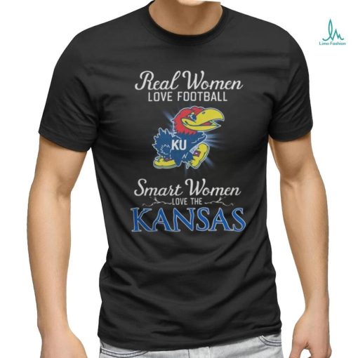 Real Women Love Football Smart Women Love The Kansas Jayhawks 2023 Tee shirt