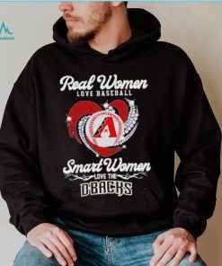 Real women love baseball smart women love the Arizona Diamondbacks baseball heart logo gift shirt
