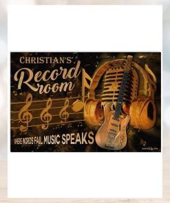 Recording Room Where Words Fail Music Speaks Guitar Horizontal Poster