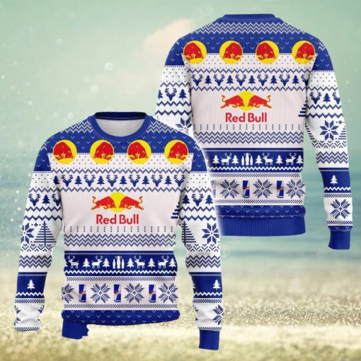 Red Bull Energy Drink Ugly Christmas Sweater 3D All Over Printed Sweaters Christmas Gift