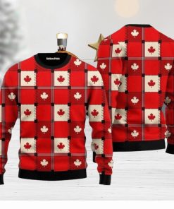 Red Maple Leaf Canada Day Ugly Christmas Sweater For Everyone