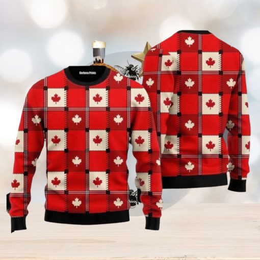 Red Maple Leaf Canada Day Ugly Christmas Sweater For Everyone