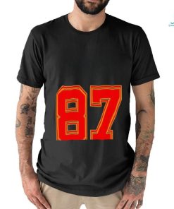 Red Number 87 White Yellow Football Basketball Shirt