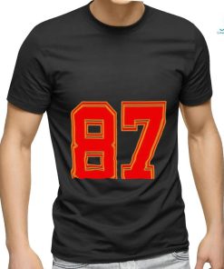 Red Number 87 White Yellow Football Basketball Shirt