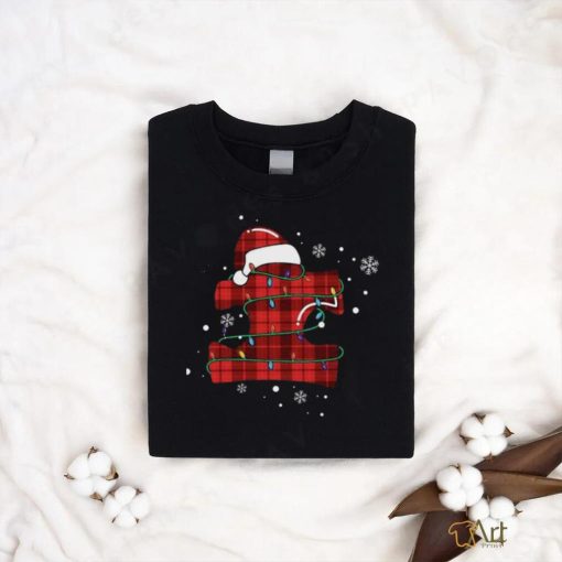 Red Plaid Autism Awareness Shirt