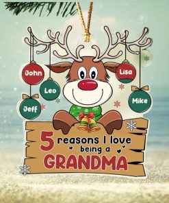 Reindeer Family Balls, Personalized Ornament