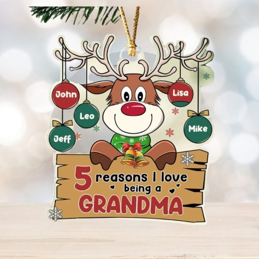 Reindeer Family Balls, Personalized Ornament