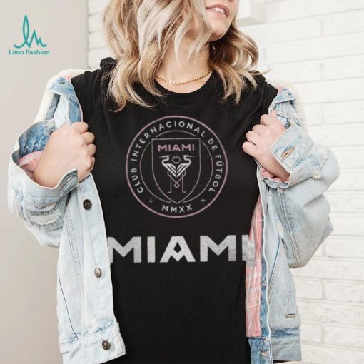 Retro Brand Youth Inter Miami CF Logo Black T Shirt