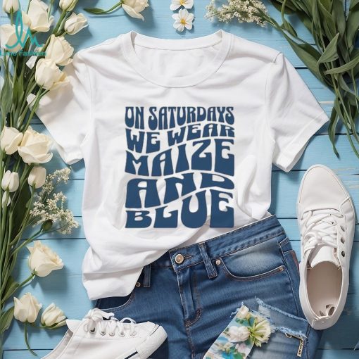 Retro Michigan Maize Blue Football Saturdays Shirt