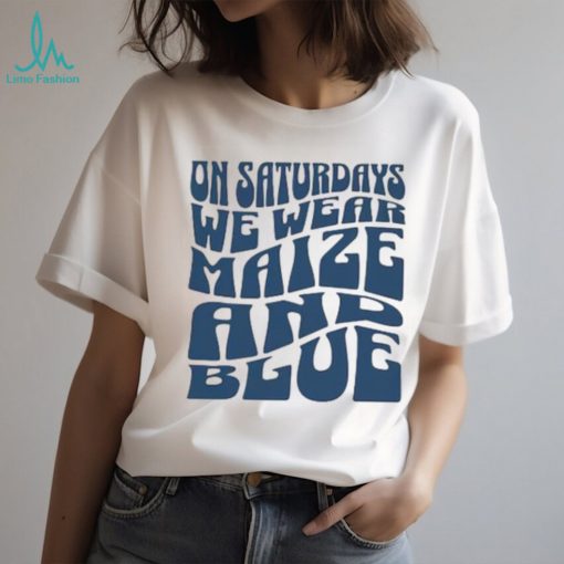 Retro Michigan Maize Blue Football Saturdays Shirt